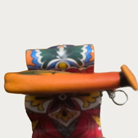 Anuschka Artistic Orange Key Holder Pouch EUC - Picture 6 of 8